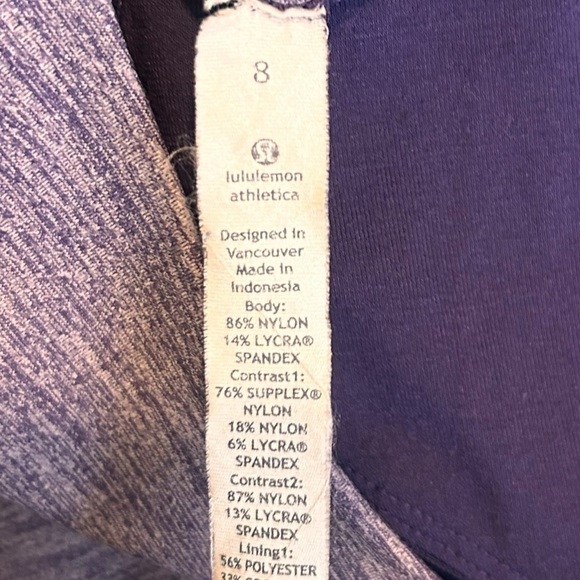 Lululemon Chaturanga Tank-Heathered Concord Grape Athletic Tank with Mesh- Size8 - Picture 13 of 15